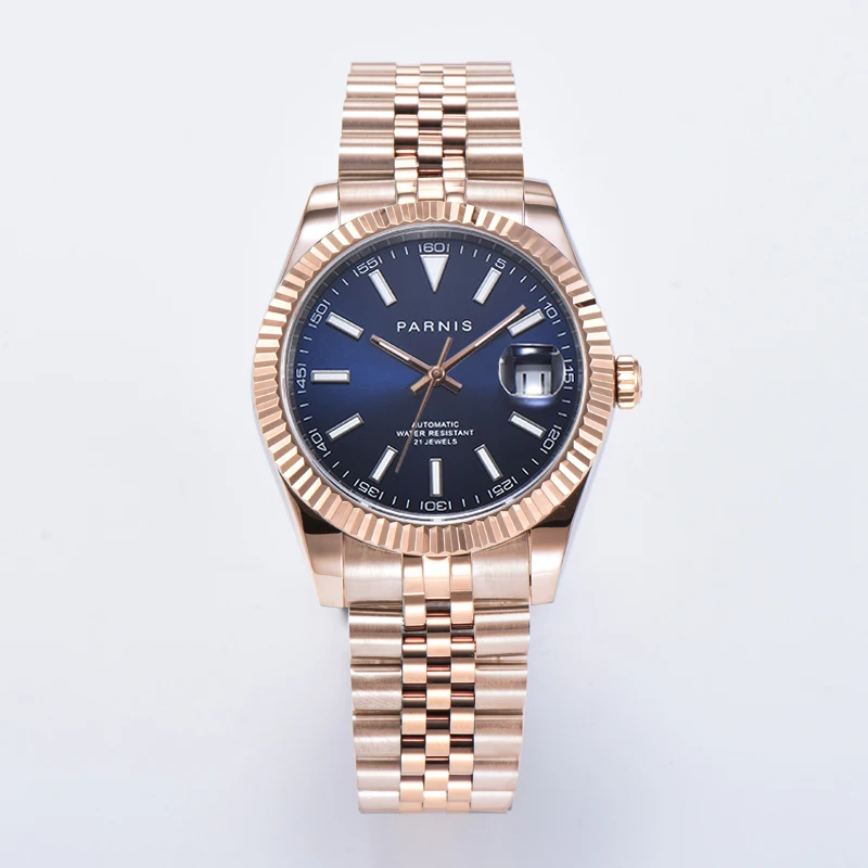 Parnis 39.5mm Rose Gold Men's Watches Calendar Miyota 8215 Movement 21 Jewels Automatic Mechanical Sapphire Crystal Luminous
Parnis 39.5mm Rose Gold Men's Watches Calendar Miyota 8215 Movement 21 Jewels Automatic Mechanical Sapphire Crystal Luminous