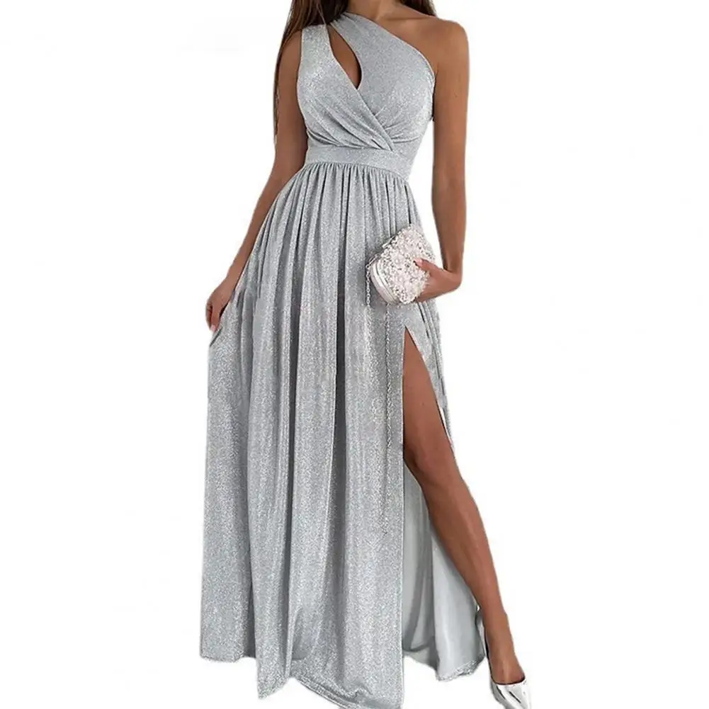 Evening Dress Solid Color Split Tight Waist One Shoulder Banquet Dress Female Clothes
Evening Dress Solid Color Split Tight Waist One Shoulder Banquet Dress Female Clothes