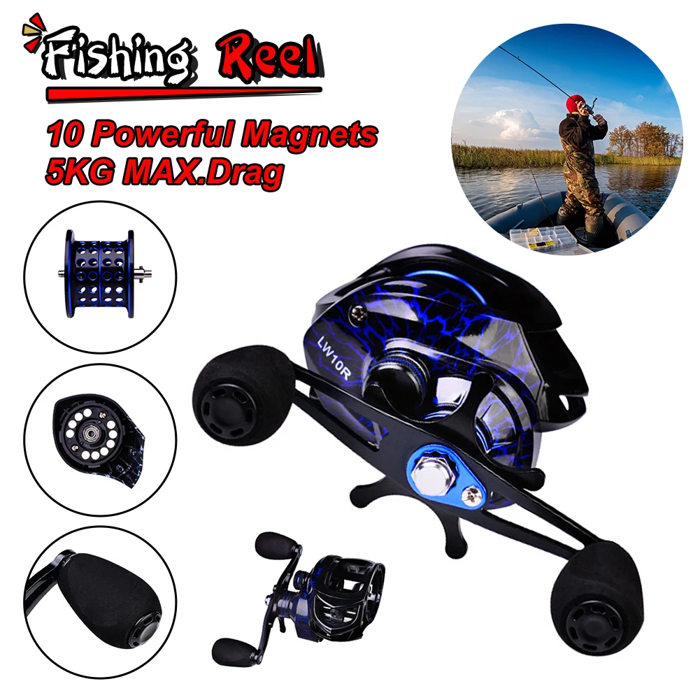 9+1BB Carbon Shell Fishing Reel Lightweight Max Drag 10KG 7.2:1 Gear Ratio Baitcasting Reel Casting Wheel Fishing Tool Tackles
9+1BB Carbon Shell Fishing Reel Lightweight Max Drag 10KG 7.2:1 Gear Ratio Baitcasting Reel Casting Wheel Fishing Tool Tackles