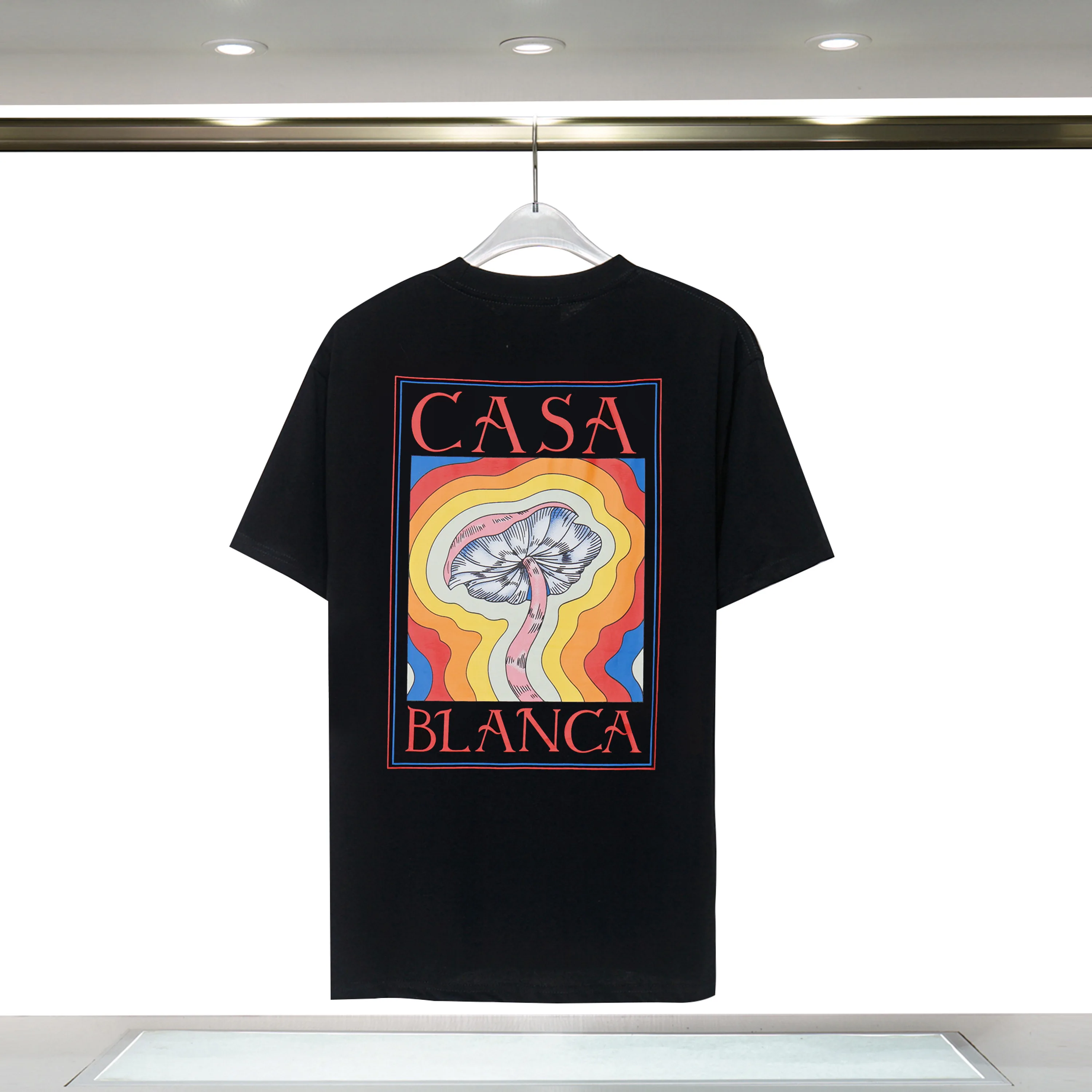 Summer Casablanca Rainbow Mushroom alphabet logo print printed loose casual short sleeve Tide brand CASA cotton top T-shirt
Summer Casablanca Rainbow Mushroom alphabet logo print printed loose casual short sleeve Tide brand CASA cotton top T-shirt