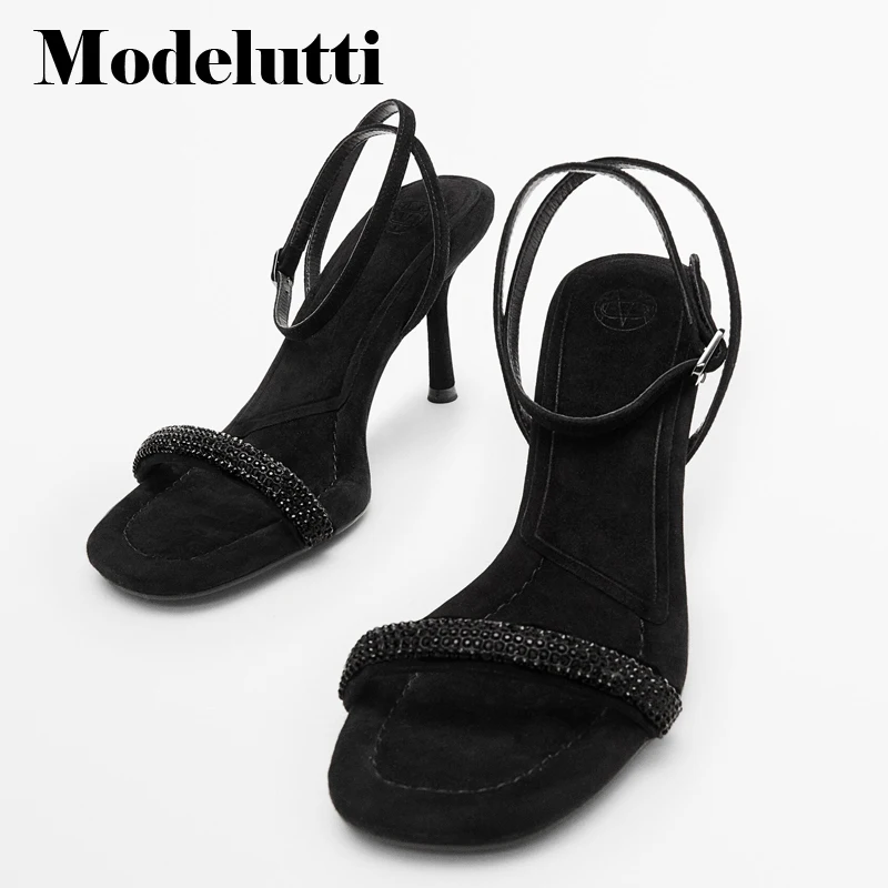 Modelutti 2022 Spring Summer New Diamond Inlay Design One Word Buckle Open Toe Heel High Shoes Simple Sandals Elegant Female
Modelutti 2022 Spring Summer New Diamond Inlay Design One Word Buckle Open Toe Heel High Shoes Simple Sandals Elegant Female