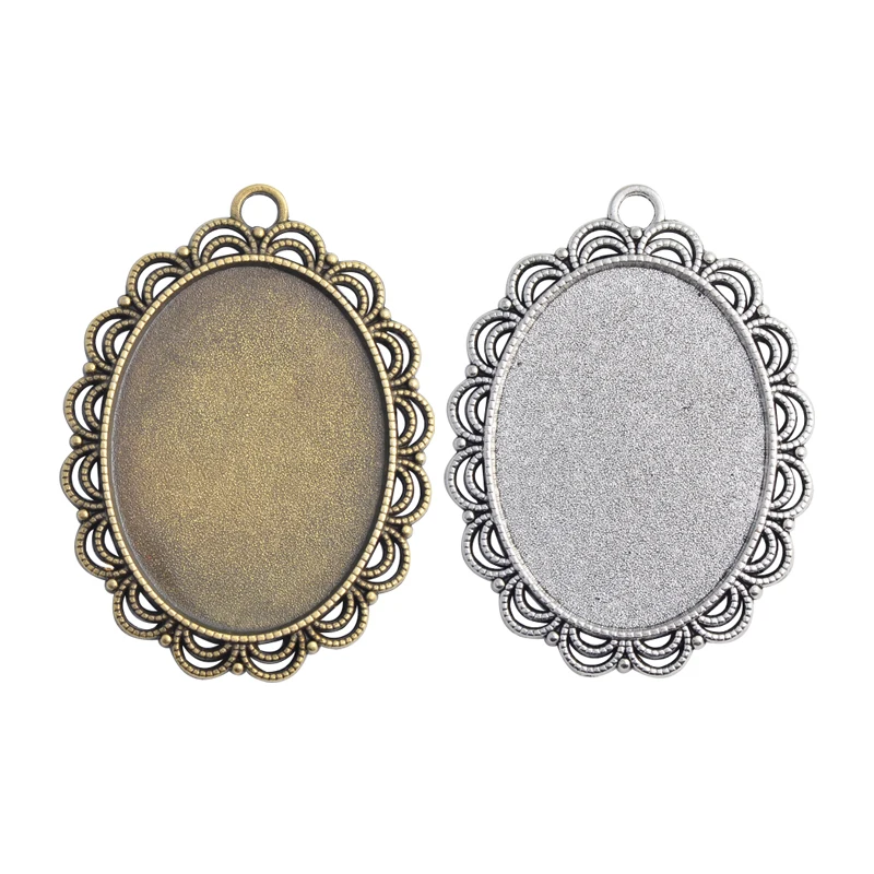 New Fashion 5pcs 30x40mm Inner Size 2 Colors Pierce Lace Flower Style Cabochon Tray Base Setting Charms Pendant
New Fashion 5pcs 30x40mm Inner Size 2 Colors Pierce Lace Flower Style Cabochon Tray Base Setting Charms Pendant