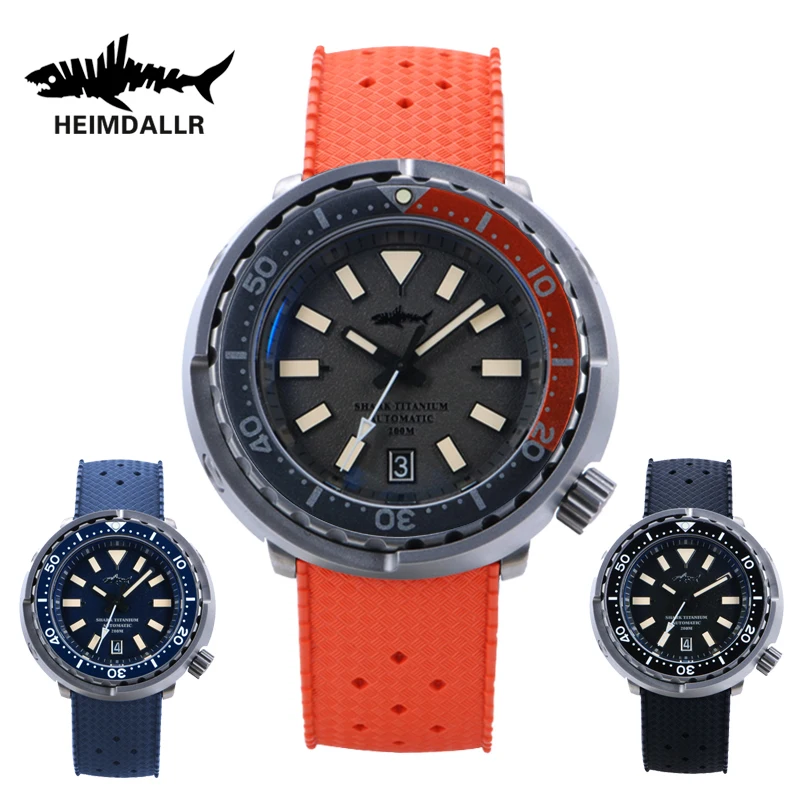 

Heimdallr Sharkey Titanium Diver Watches Luminous Dial Sapphire Crystal 200M Water Resistance NH35 Automatic Movement Men Watch