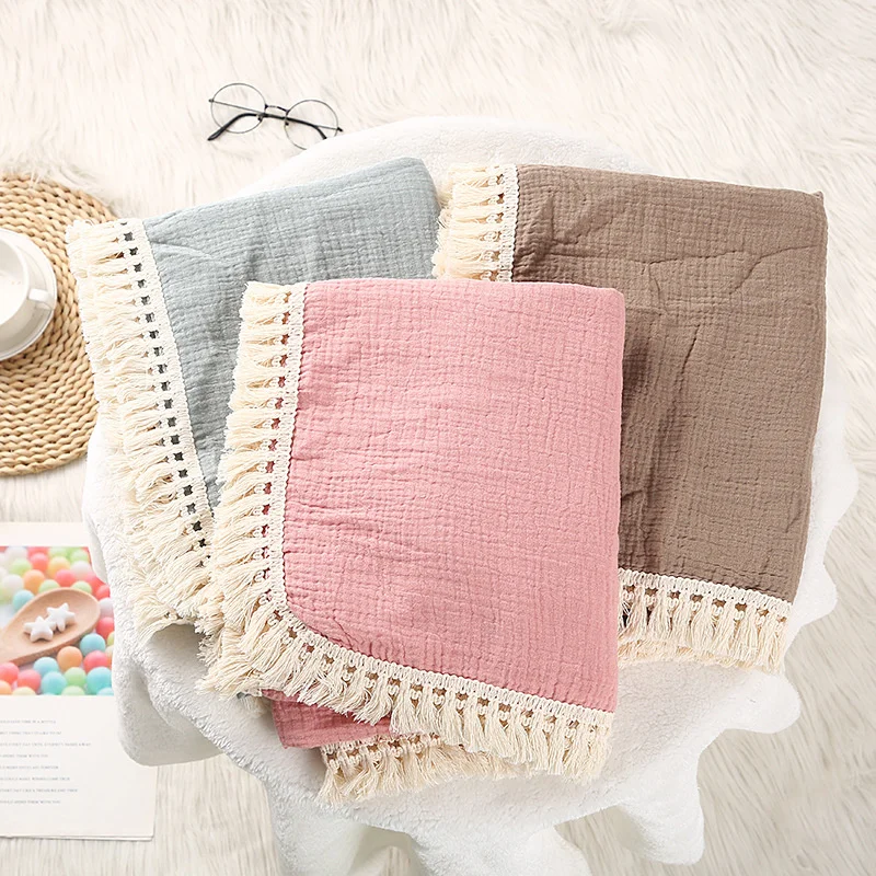 Newborn Organic Cotton Blanket Cartoon Bear Print Tassel Muslin Swaddle Fashion Soft Fringe Swaddle Wrap Blanket Bebe Accesorios
Newborn Organic Cotton Blanket Cartoon Bear Print Tassel Muslin Swaddle Fashion Soft Fringe Swaddle Wrap Blanket Bebe Accesorios