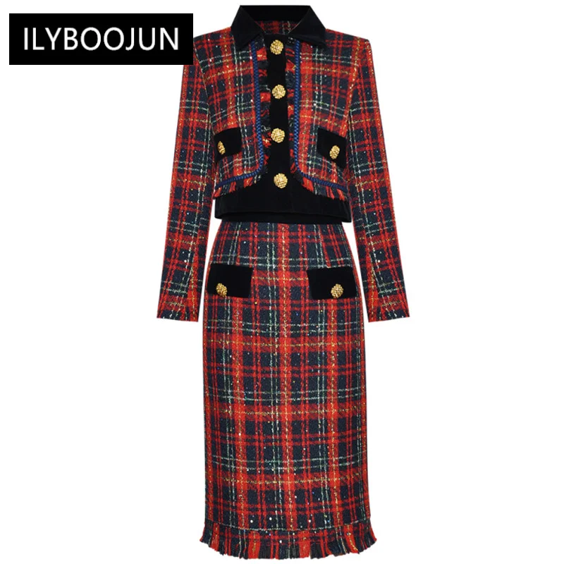 blazers suits for women elegant stylish Winter Plaid Tweed Long Sleeve Single Breasted Coat+Tassel Pencil Skirt 2 Pieces Set
blazers suits for women elegant stylish Winter Plaid Tweed Long Sleeve Single Breasted Coat+Tassel Pencil Skirt 2 Pieces Set
