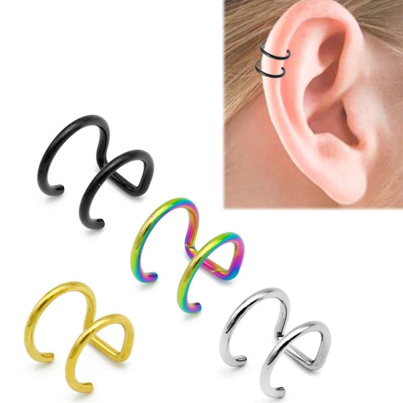 2PCS Ear Clip Cuff Wrap Earrings for Women Stainless Steel Tragus Clip on Fake Earrings Nose Ring Non Piercing Jewelry
2PCS Ear Clip Cuff Wrap Earrings for Women Stainless Steel Tragus Clip on Fake Earrings Nose Ring Non Piercing Jewelry