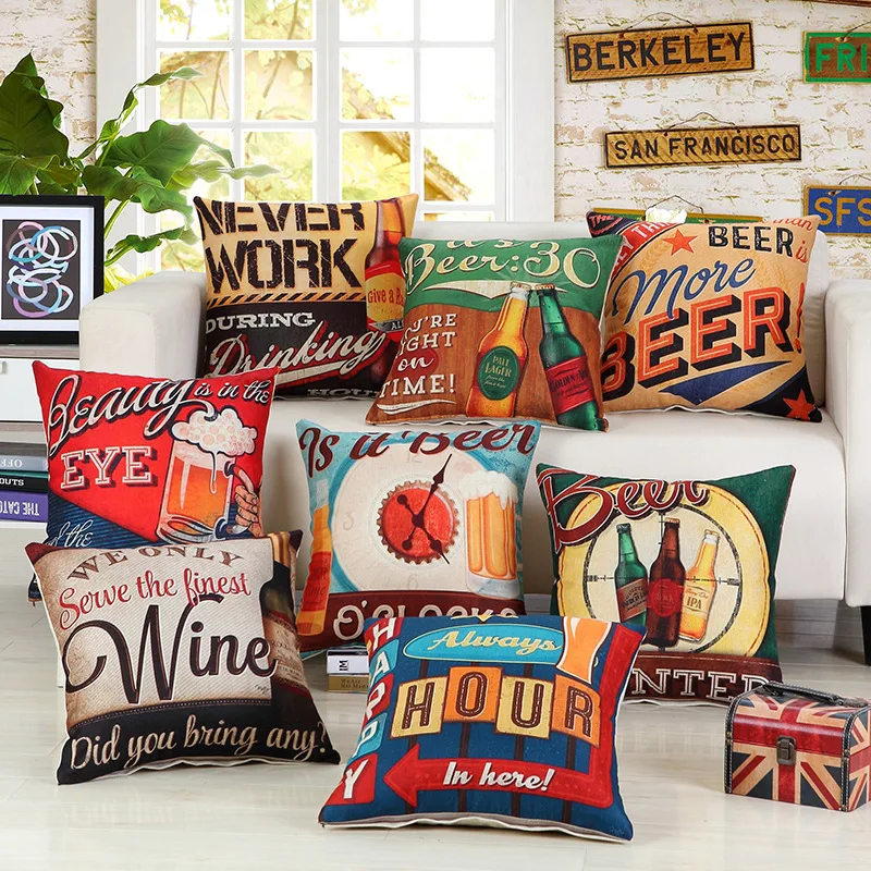 Wine Beer Never Work Printing Bar Cushions Cover Home Chair Bed Bed Seat Decorative Pillow Case Linen Capa Almofada 45x45cm B160
Wine Beer Never Work Printing Bar Cushions Cover Home Chair Bed Bed Seat Decorative Pillow Case Linen Capa Almofada 45x45cm B160
