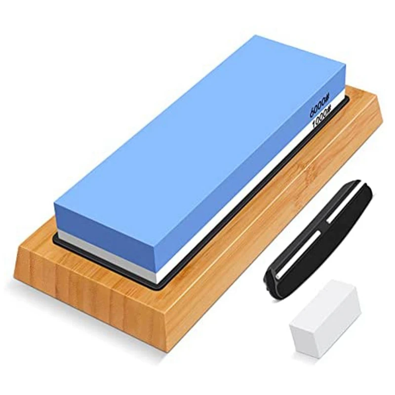Sharpening Stone Whetstone Set 2 Side Grit 1000/6000, Knife Sharpening Stone With Bamboo Base,Flatting Stone,Angle Guide
Sharpening Stone Whetstone Set 2 Side Grit 1000/6000, Knife Sharpening Stone With Bamboo Base,Flatting Stone,Angle Guide