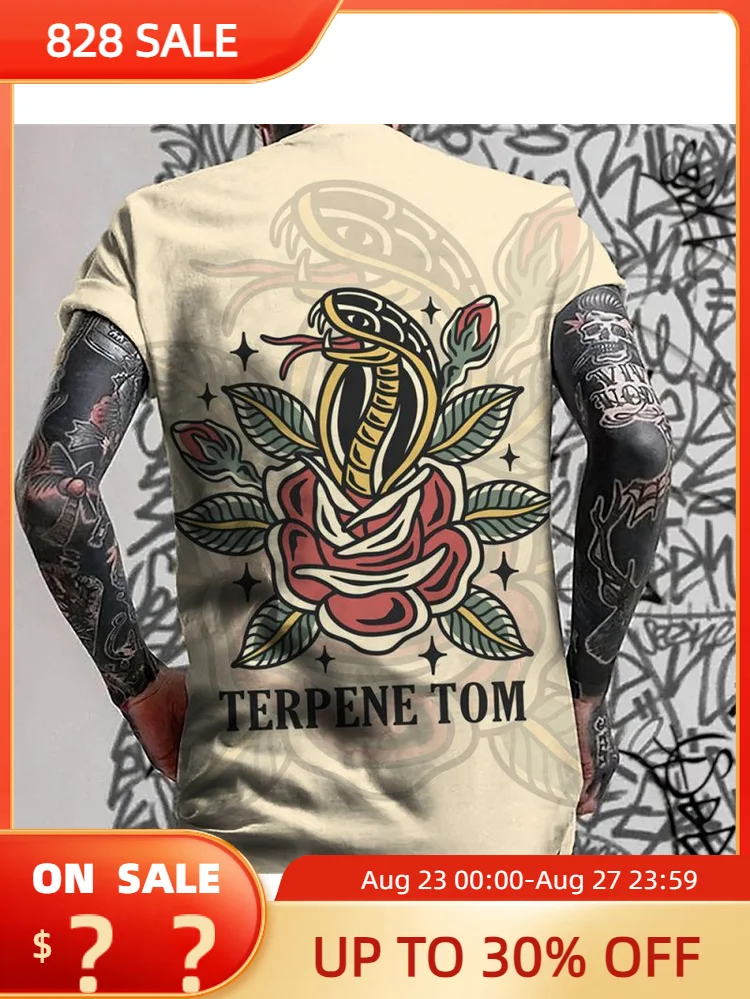 2023 New Snake Tattoo Shirt Men's T-shirt 3D Printed Casual Short Sleeve Tops Summer O Neck Cotton Clothing Man Male Oversized
2023 New Snake Tattoo Shirt Men's T-shirt 3D Printed Casual Short Sleeve Tops Summer O Neck Cotton Clothing Man Male Oversized