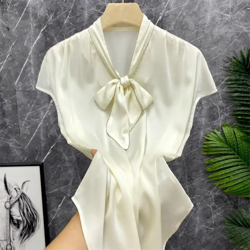 Imitation Silk Beaded Chain Bow Ribbon Fly Sleeve Shirt Top Women Blouse Womens Tops Shirts
Imitation Silk Beaded Chain Bow Ribbon Fly Sleeve Shirt Top Women Blouse Womens Tops Shirts