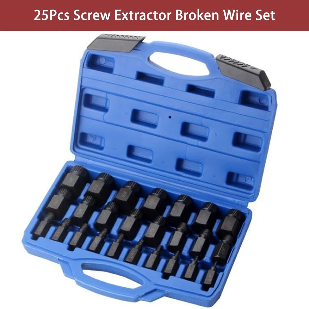 25Pcs Screw Extractor Broken Wire Set Bright Finish For Spiral 3/8 21/32inch Screw Extractor Taps Kit For Removing Screw Size
25Pcs Screw Extractor Broken Wire Set Bright Finish For Spiral 3/8 21/32inch Screw Extractor Taps Kit For Removing Screw Size