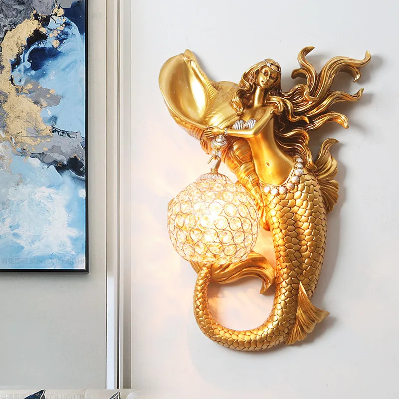 Mermaid Crystal Wall Lamp Light Luxury High-end European Style Living Room TV Wall Stairs Bedroom Bedside Lighting Ideas
Mermaid Crystal Wall Lamp Light Luxury High-end European Style Living Room TV Wall Stairs Bedroom Bedside Lighting Ideas