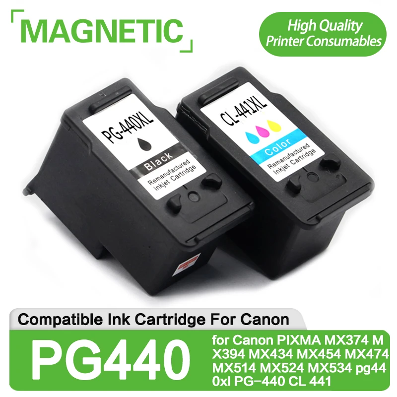 

NEW PG440 CL441XL compatible Ink Cartridge for Canon PIXMA MX374 MX394 MX434 MX454 MX474 MX514 MX524 MX534 pg440xl PG-440 CL 441