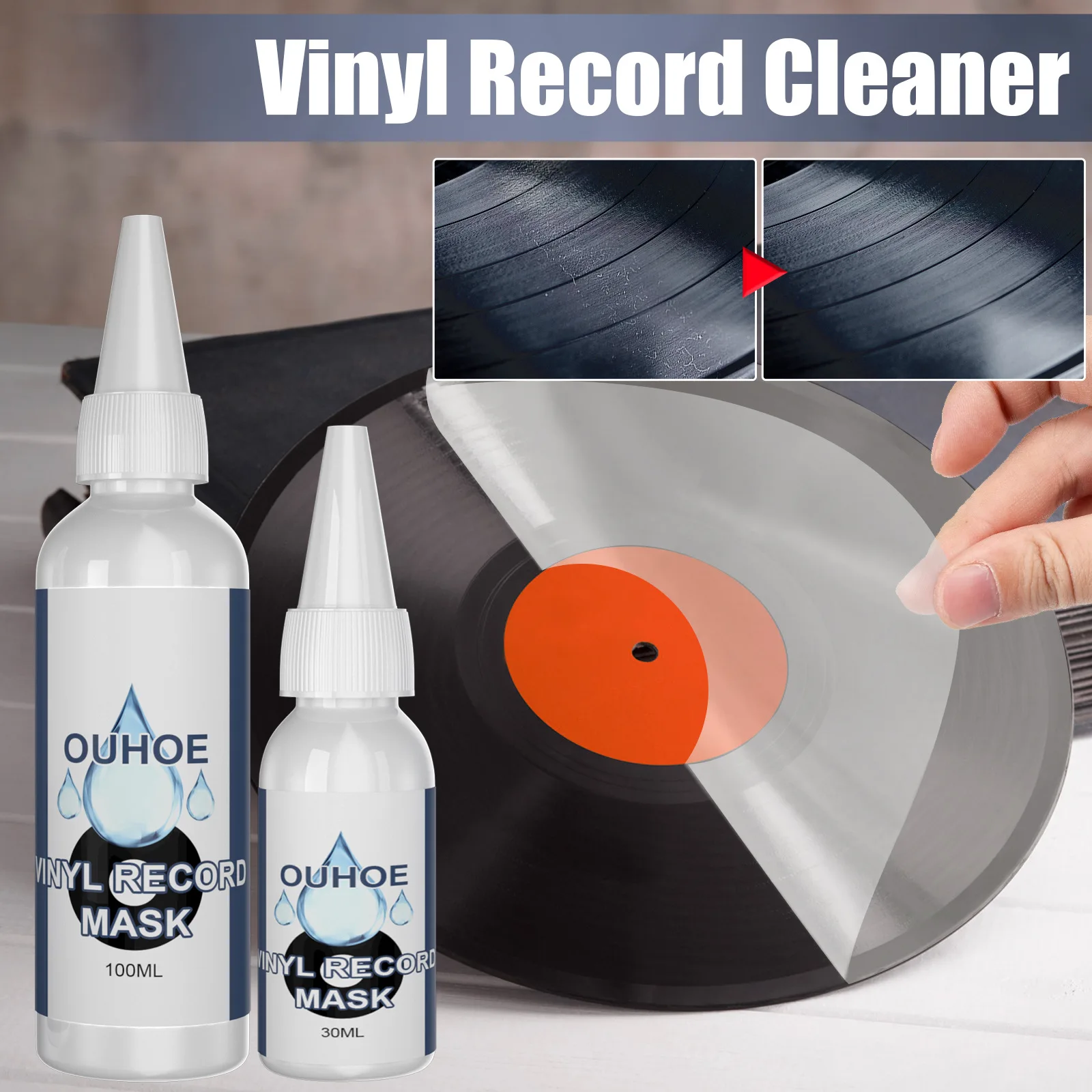 

Vinyl Record Cleaner Professional Dust Removal Anti-static Detergent Clear Dirt Degreasing Decontamination LP/CD Record Cleaner
