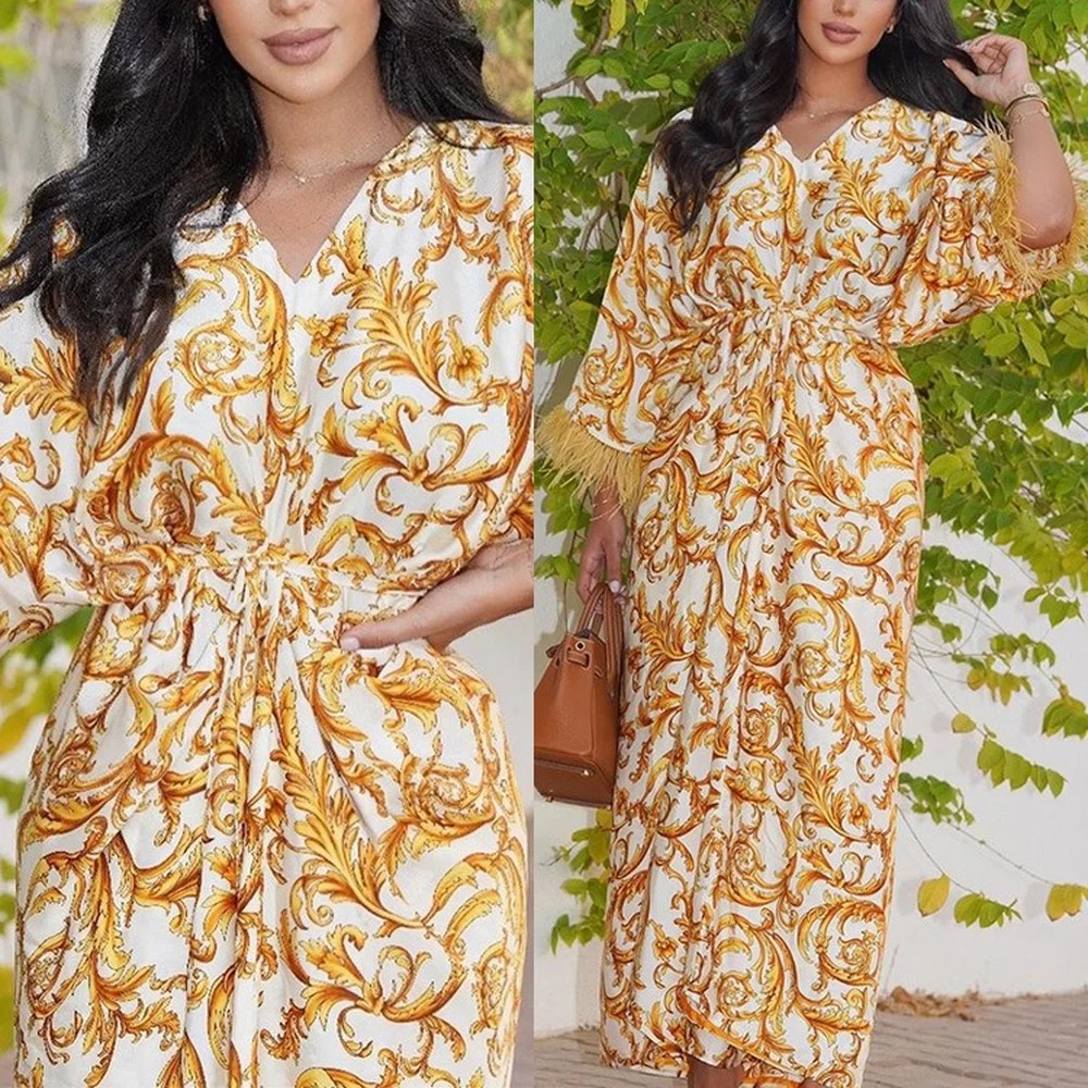 Mandylandy Women Muslim Maxi Dress Abaya Loose Long Sleeve Print Dubai Turkey Robe Islamic Clothes Caftan Marocain
Mandylandy Women Muslim Maxi Dress Abaya Loose Long Sleeve Print Dubai Turkey Robe Islamic Clothes Caftan Marocain