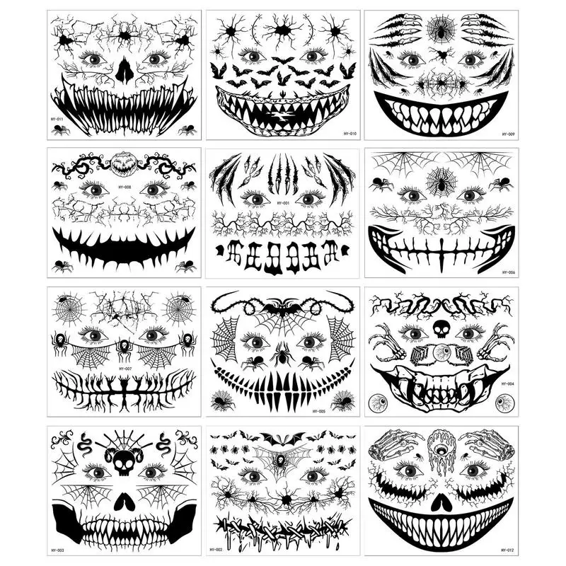 Halloween Makeup Body Sticker Face Temporary Makeup Glow Halloween Body Sticker Waterproof Water Transfer Horror 3D Stereo Party
Halloween Makeup Body Sticker Face Temporary Makeup Glow Halloween Body Sticker Waterproof Water Transfer Horror 3D Stereo Party