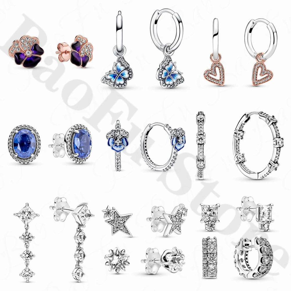 2022 Spring New 925 Sterling Silver Earrings Purple Enamel Four-leaf Clover Blue Butterfly Shining Star Original Women's Jewelry 
2022 Spring New 925 Sterling Silver Earrings Purple Enamel Four-leaf Clover Blue Butterfly Shining Star Original Women's Jewelry