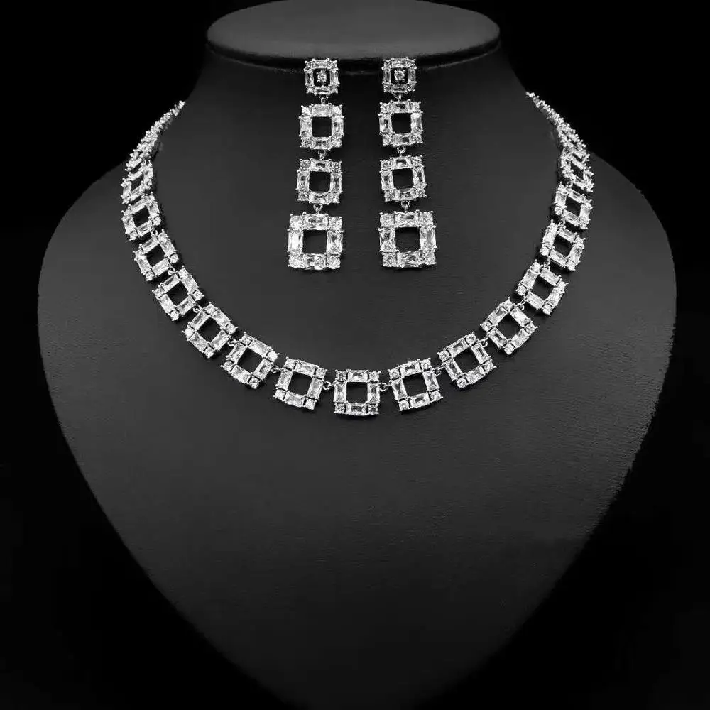 Fashion Gorgeous Long Square Drop Party Customer Earrings and Necklace Cubic Zirconia Wedding Bridal Jewelry Sets For WomenN-432
Fashion Gorgeous Long Square Drop Party Customer Earrings and Necklace Cubic Zirconia Wedding Bridal Jewelry Sets For WomenN-432