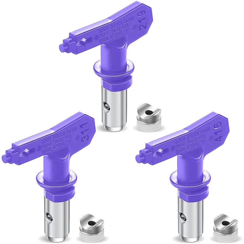 3 Pieces Reversible Spray Tip Airless Paint Sprayer Nozzle Airless Sprayer Spraying Machine Parts 219, 311, 415
3 Pieces Reversible Spray Tip Airless Paint Sprayer Nozzle Airless Sprayer Spraying Machine Parts 219, 311, 415