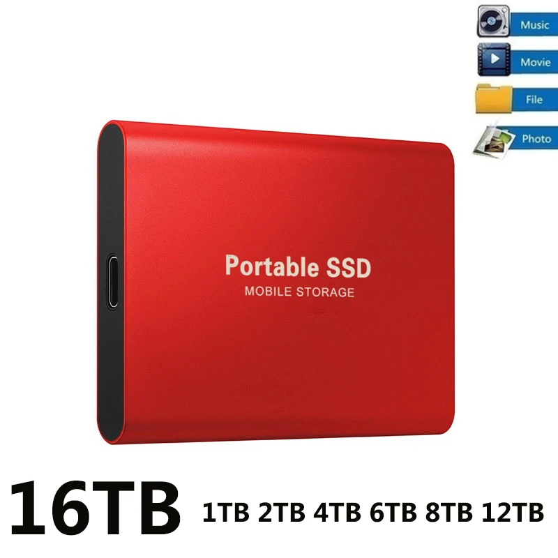 SSD Mobile Solid State Drive 16TB 12TB 8TB External Hard Drive Portable SSD Type-C USB 3.1 Hard Drives for Laptop Desktop
SSD Mobile Solid State Drive 16TB 12TB 8TB External Hard Drive Portable SSD Type-C USB 3.1 Hard Drives for Laptop Desktop