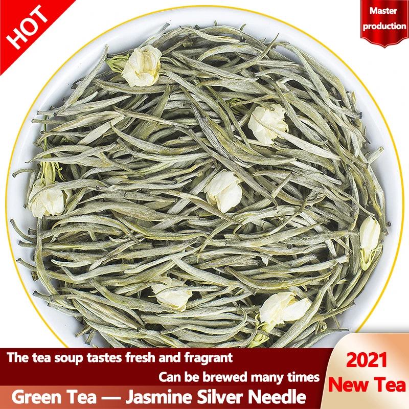 

2022 China Guangxi Premium 6A Jasmine Silver Needle Flower Tea Fragrant for Lose Weight Tea Green Health Care Tea 250g No Teapot