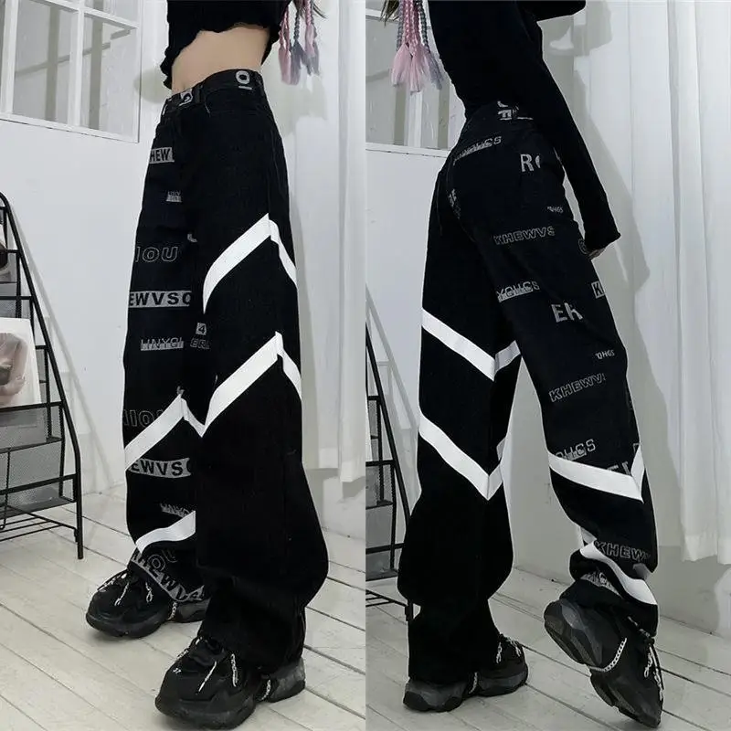 MINGLIUSILI Black Text Print Jeans 2022 Fall New Free Shipping High Waist Straight Loose Casual Versatile Wide Leg Pants
MINGLIUSILI Black Text Print Jeans 2022 Fall New Free Shipping High Waist Straight Loose Casual Versatile Wide Leg Pants