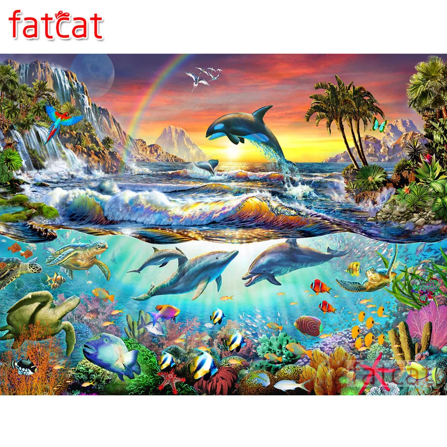 FATCAT rainbow dolphin mosaic painting cross stitch diy full square round drill diamond embroidery animal handcraft arts AE3485
FATCAT rainbow dolphin mosaic painting cross stitch diy full square round drill diamond embroidery animal handcraft arts AE3485