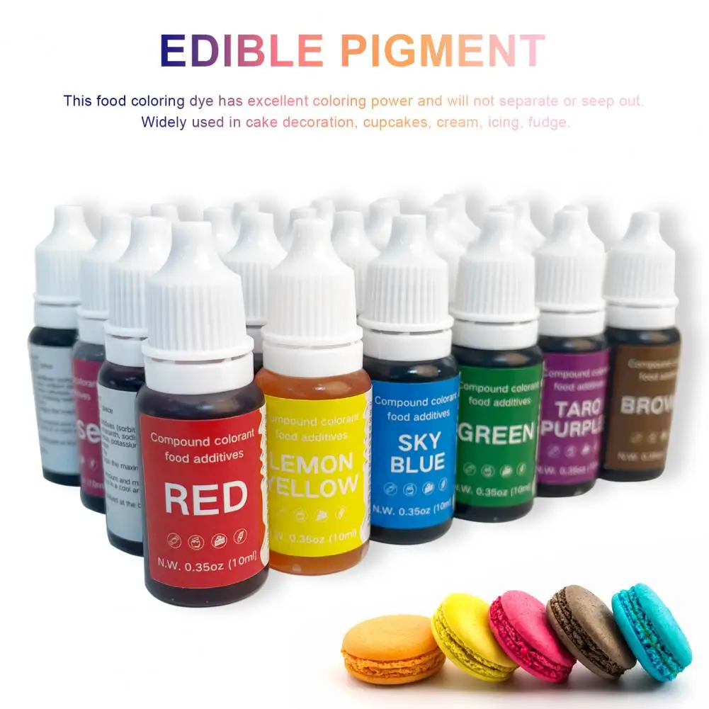 12/24Pcs Safe Easily Blend Multipurpose Rainbow Color Liquid Food Colorant Pigment for Baking Macaron Fondant
12/24Pcs Safe Easily Blend Multipurpose Rainbow Color Liquid Food Colorant Pigment for Baking Macaron Fondant