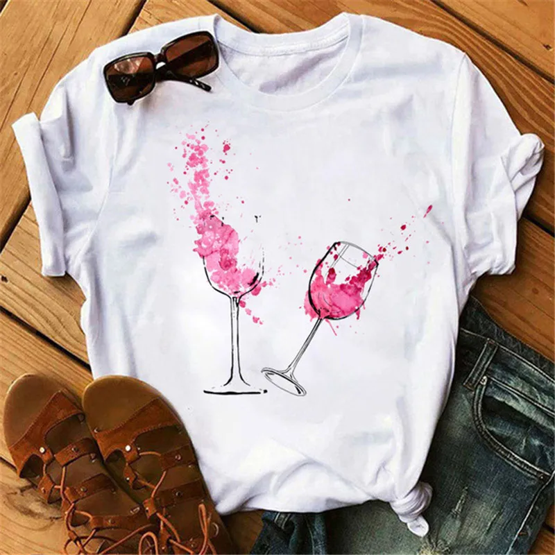 3D Red Wine Glass Women T-Shirts New Summer Streetwear All-match Female Tops Short Sleeve Loose Casual Basic T-Shirt Ladies Tees
3D Red Wine Glass Women T-Shirts New Summer Streetwear All-match Female Tops Short Sleeve Loose Casual Basic T-Shirt Ladies Tees