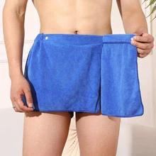 Mens Sexy Shorts Bathrobe Bath Towel Soft Side Open Pajamas Towel Thick Swimming Soft Beach Shower Culottes 18+ Adult Pajamas