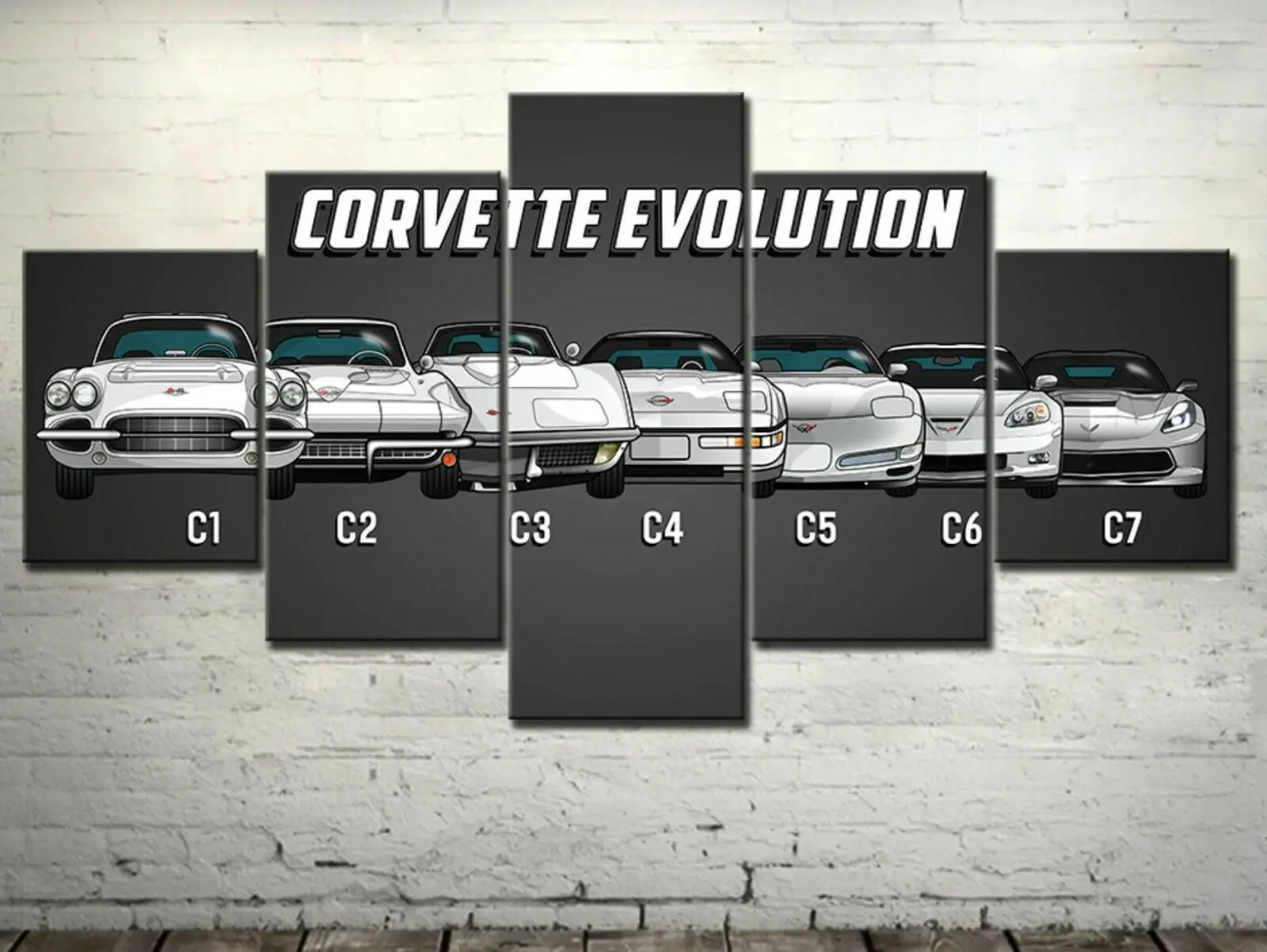 Chevrolet Corvette эволюция автомобиля 5 панелей Печать на холсте настенное искусство домашний декор HD печать плакат Декор комнаты картины
Chevrolet Corvette эволюция автомобиля 5 панелей Печать на холсте настенное искусство домашний декор HD печать плакат Декор комнаты картины