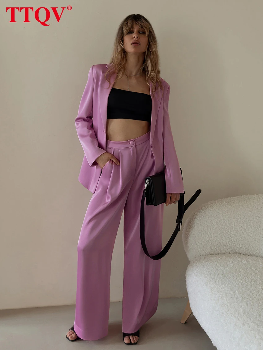 TTQV Elegant Pink Set Woman 2 Pieces Fashion Long Sleeve Single Button Coats And High Waisted Straight Full Length Pants Sets
TTQV Elegant Pink Set Woman 2 Pieces Fashion Long Sleeve Single Button Coats And High Waisted Straight Full Length Pants Sets