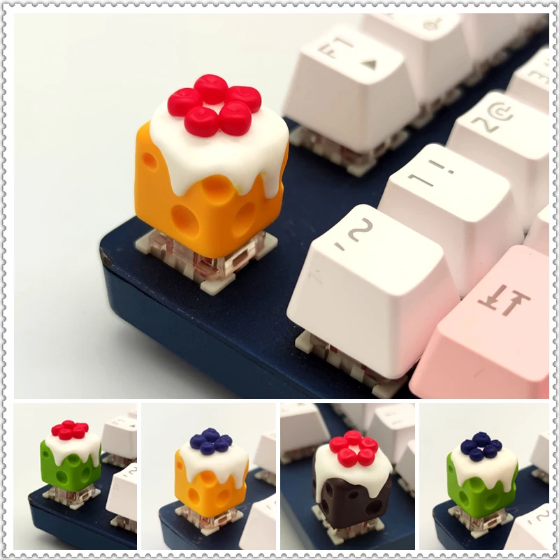 

Personality Cute Cheese Keycap Pastry Gourmet Cherry Switch Mx Switch Decoration R4 ESC Gift Custom Mechanical Keyboard Keycap