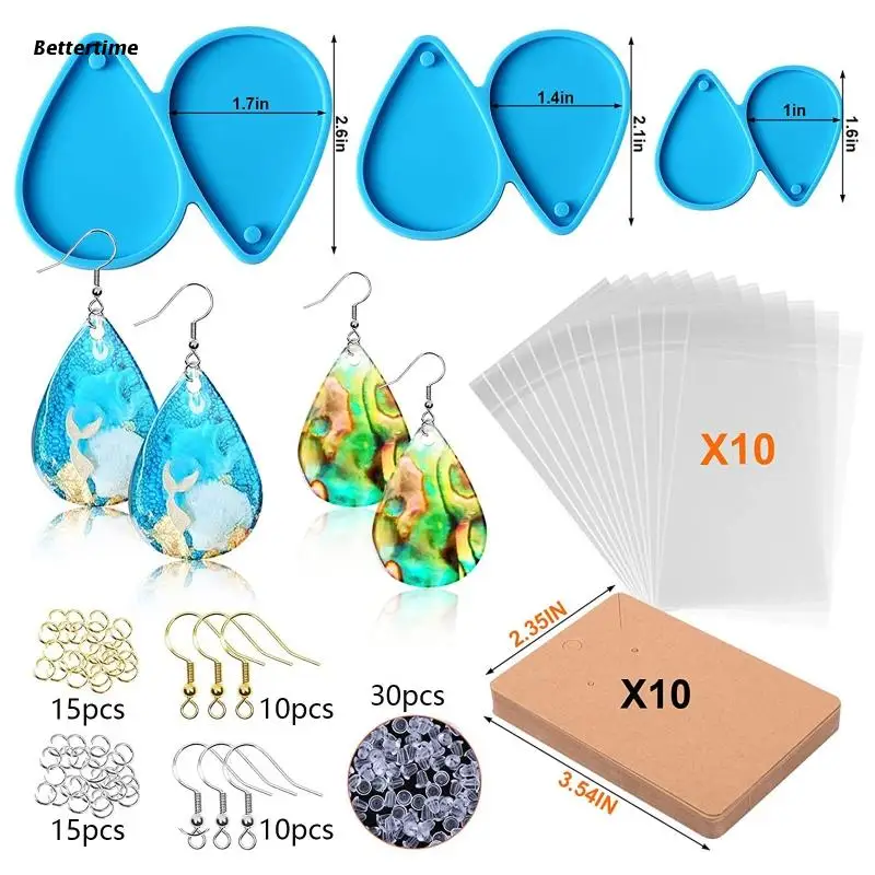B36D Silicone DIY Epoxy Jewelry Mold for Resin Casting with Earring Card Earring Hook
B36D Silicone DIY Epoxy Jewelry Mold for Resin Casting with Earring Card Earring Hook