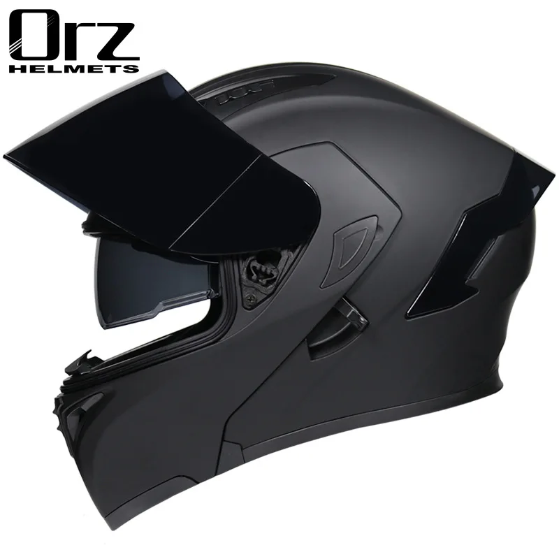 

ORZ DOT Flip Up Casco Moto Capacete Casque Men Women Motorcycle Helmets Racing Modular Dual Lens Motocross Helmet Full Face