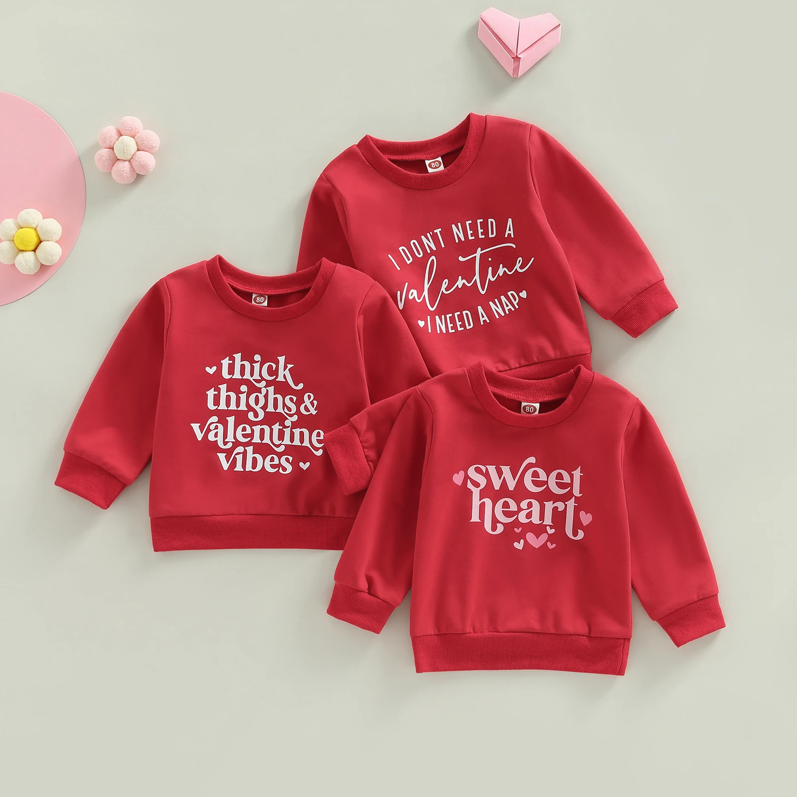 TR New Spring Valentine's Day Infant Baby Girls Boys Sweatshirt Long Sleeve Letters Print Pullover Tops Red Clothes
TR New Spring Valentine's Day Infant Baby Girls Boys Sweatshirt Long Sleeve Letters Print Pullover Tops Red Clothes