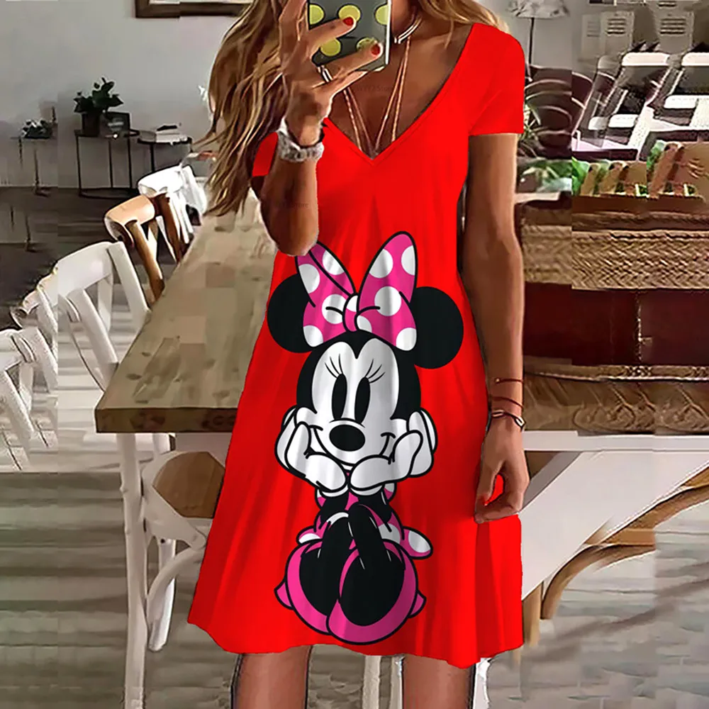 Summer New Cute Sexy Mini Dress V-neck Minnie Micro-stretch Fashion Comfortable Trendy High Street Mini Dress Y2k
Summer New Cute Sexy Mini Dress V-neck Minnie Micro-stretch Fashion Comfortable Trendy High Street Mini Dress Y2k