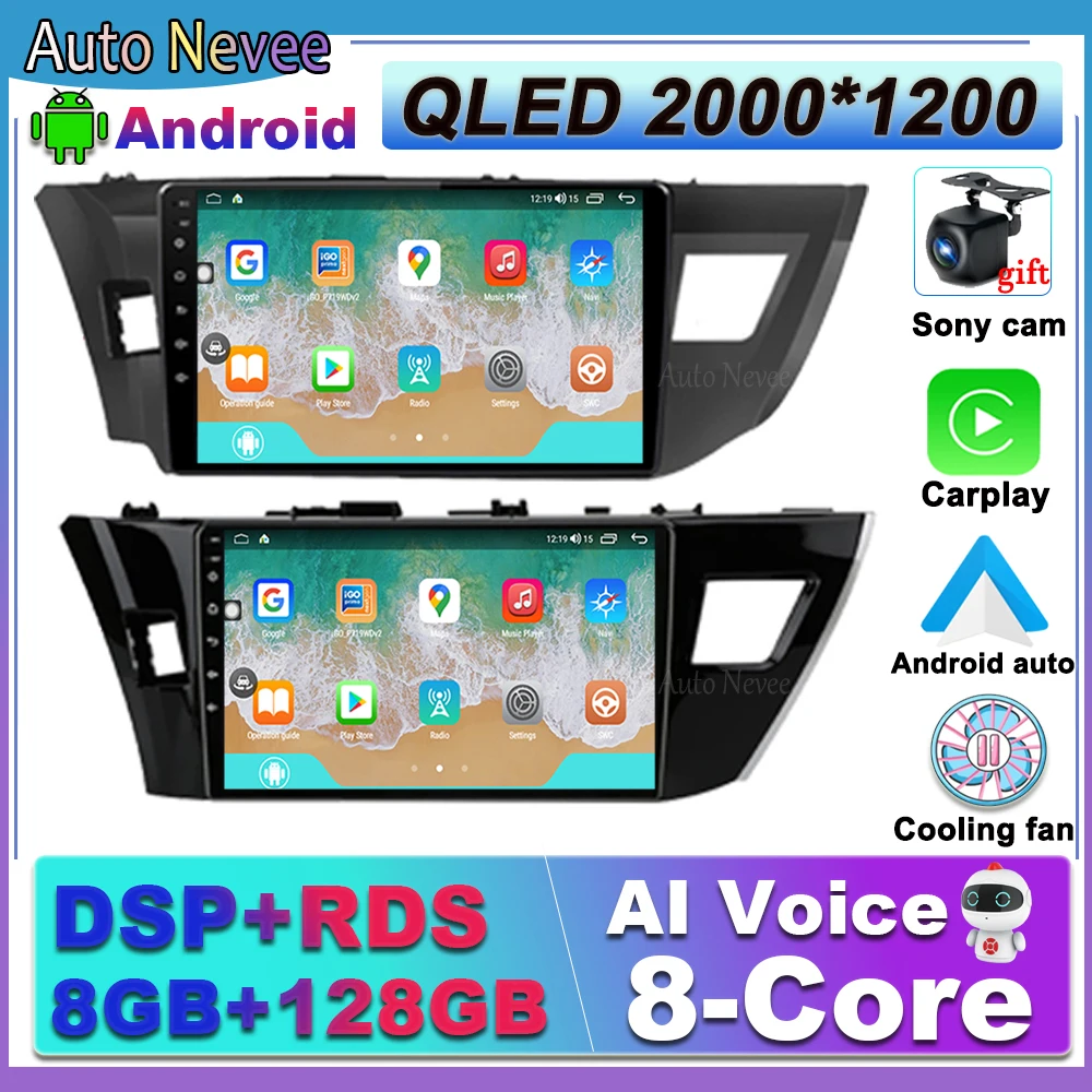 

Carplay Android Авто 360 камеры Android 12 для Toyota Corolla Ralink 2013 2014 2015 2016 мультимедийный видеоплеер GPS DVD MP5