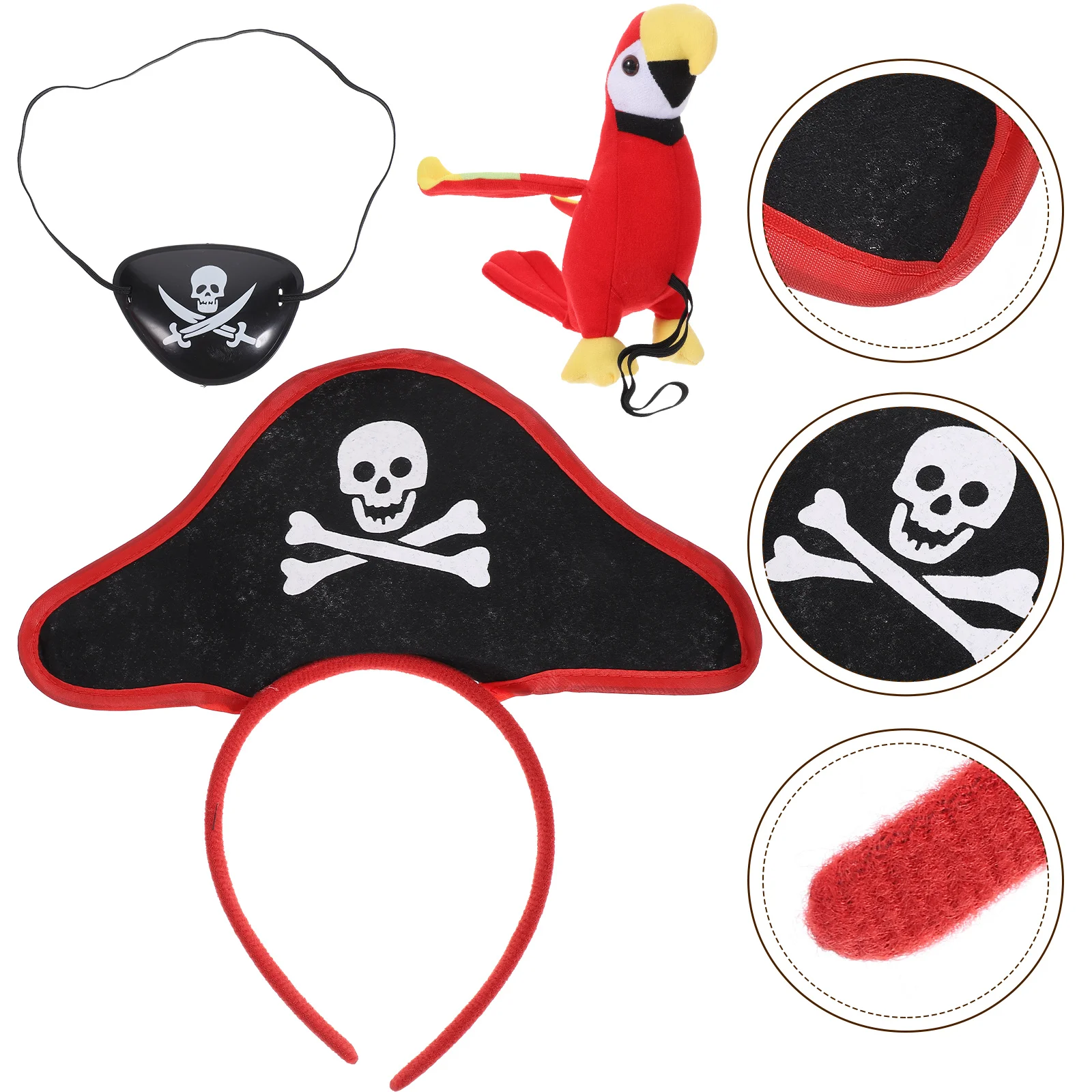 1 Set Stuffed Parrot on Shoulder Pirate Costume Accessory Parrot Eye Patch Cosplay Headband
1 Set Stuffed Parrot on Shoulder Pirate Costume Accessory Parrot Eye Patch Cosplay Headband