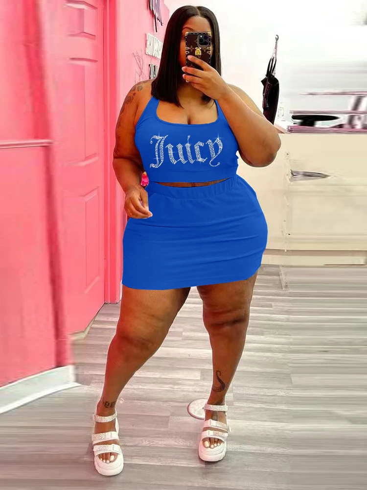 ZJFZML ZZ Plus Size Women Clothing Tracksuit Two Piece Dress Set Juicy Rhinestones Crop Top Sheath Skirt Wholesale Dropshipping
ZJFZML ZZ Plus Size Women Clothing Tracksuit Two Piece Dress Set Juicy Rhinestones Crop Top Sheath Skirt Wholesale Dropshipping