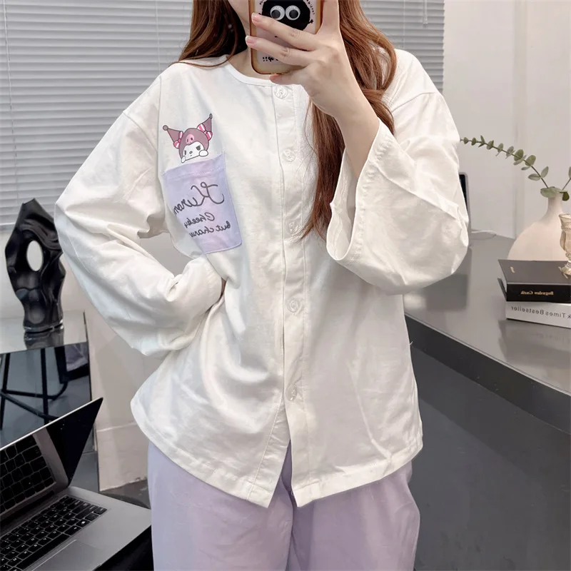 Kawaii Sanrioed Hellokittyed Kuromi Cute Cartoon New Cotton Thin Long Sleeve Pajamas Spring and Autumn Womens Homewear Set
Kawaii Sanrioed Hellokittyed Kuromi Cute Cartoon New Cotton Thin Long Sleeve Pajamas Spring and Autumn Womens Homewear Set