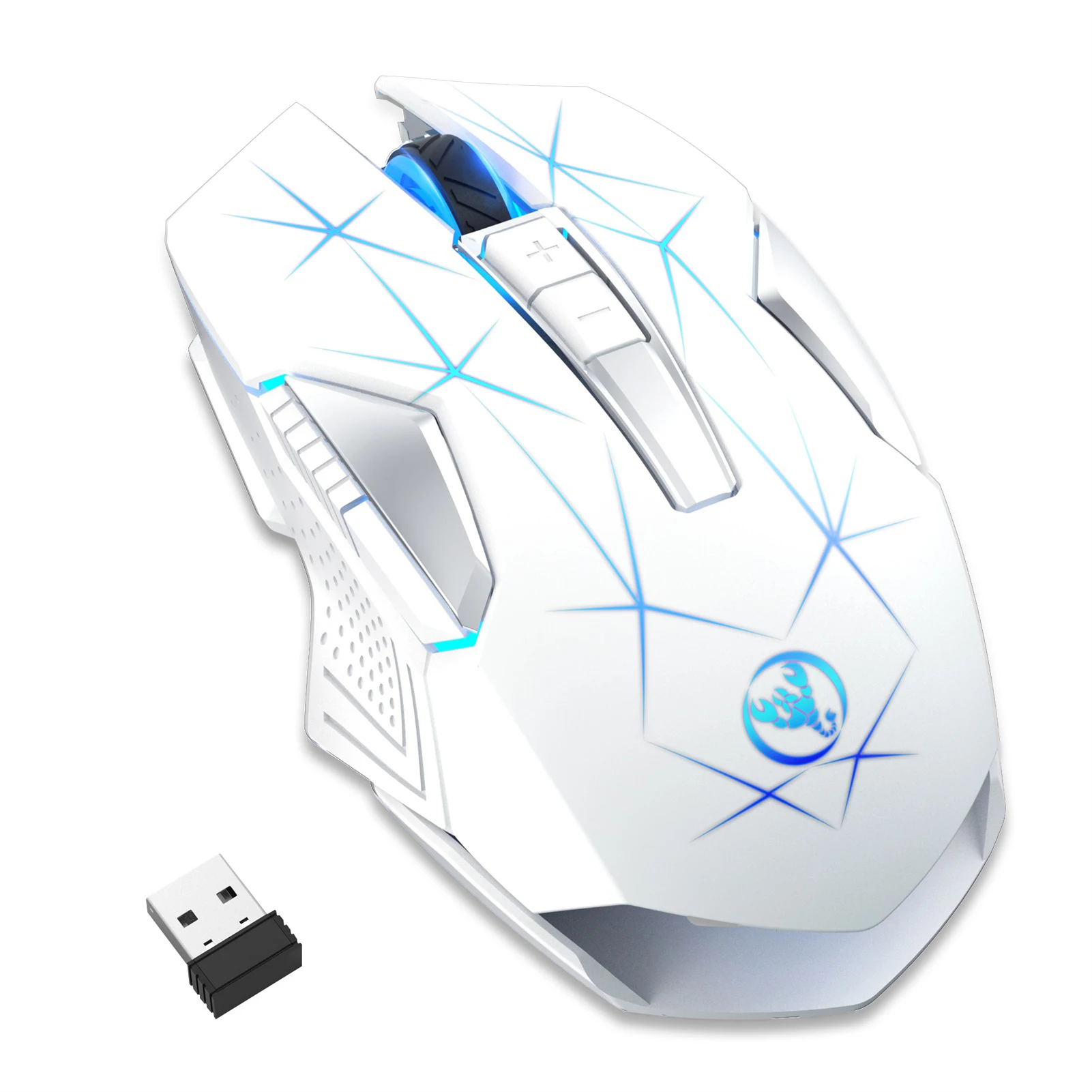 

Wireless Gaming Mouse 1000/1600/2400 DPI Rechargeable Adjustable 7 Color Backlight Breathing Gamer Mouse Game Mice for PC Lap