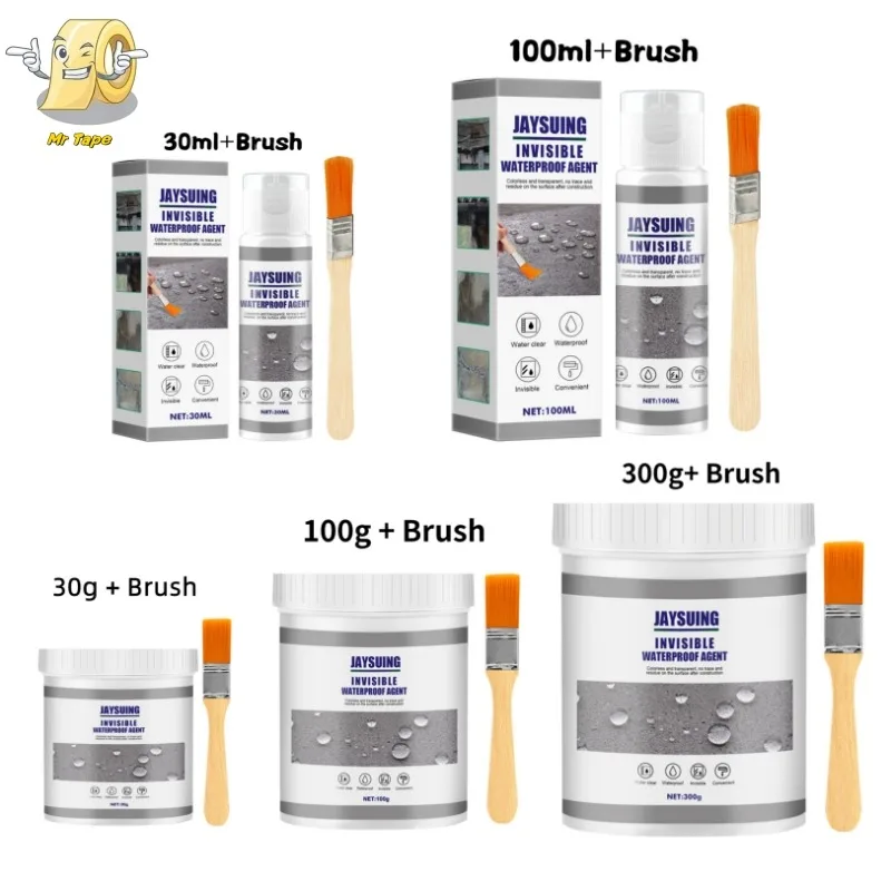 Invisible Waterproof Agent Water-proof Spray Waterproofing Gel Anti-Leak Glue Strong Adhesive Sealant Patch Paint with Brush
Invisible Waterproof Agent Water-proof Spray Waterproofing Gel Anti-Leak Glue Strong Adhesive Sealant Patch Paint with Brush