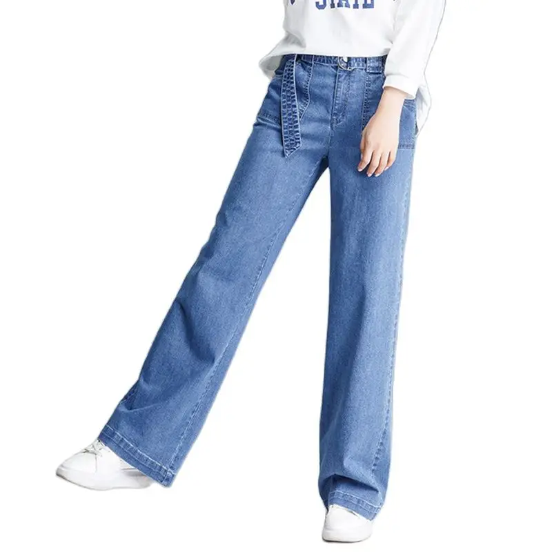 Women Long Stretch Denim Jeans Female Straight Light Blue Loose Wide Leg Thicken Casual With Belt For Autumn Winter S
Women Long Stretch Denim Jeans Female Straight Light Blue Loose Wide Leg Thicken Casual With Belt For Autumn Winter S