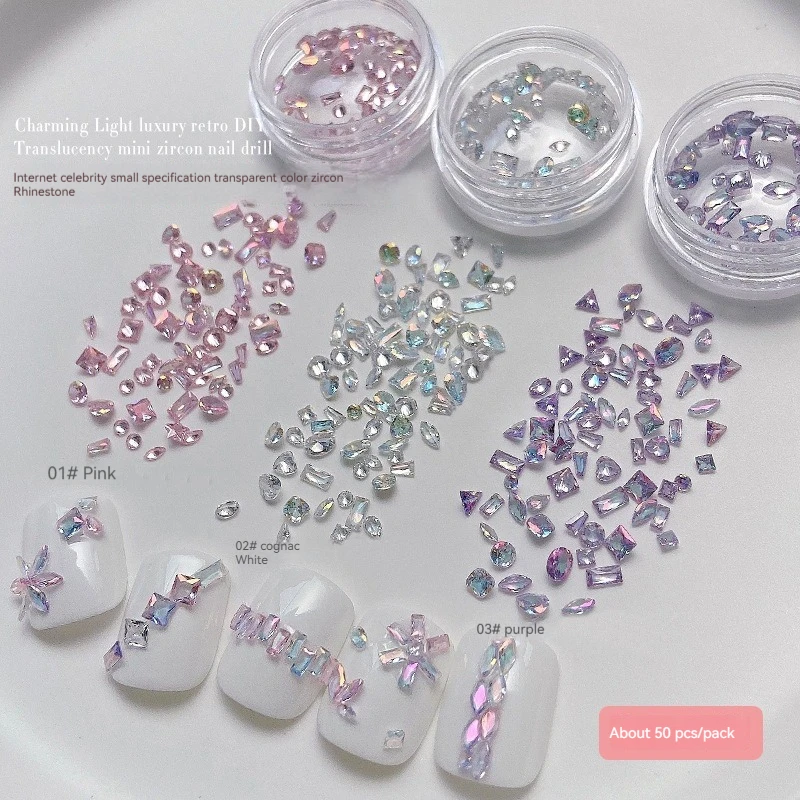 Coated Bare Mixed Sharp Bottom Zircon Sparkling Crystal Mini Art Rhinestones Collection 50Pcs Nail DiamondDecorative Accessories
Coated Bare Mixed Sharp Bottom Zircon Sparkling Crystal Mini Art Rhinestones Collection 50Pcs Nail DiamondDecorative Accessories