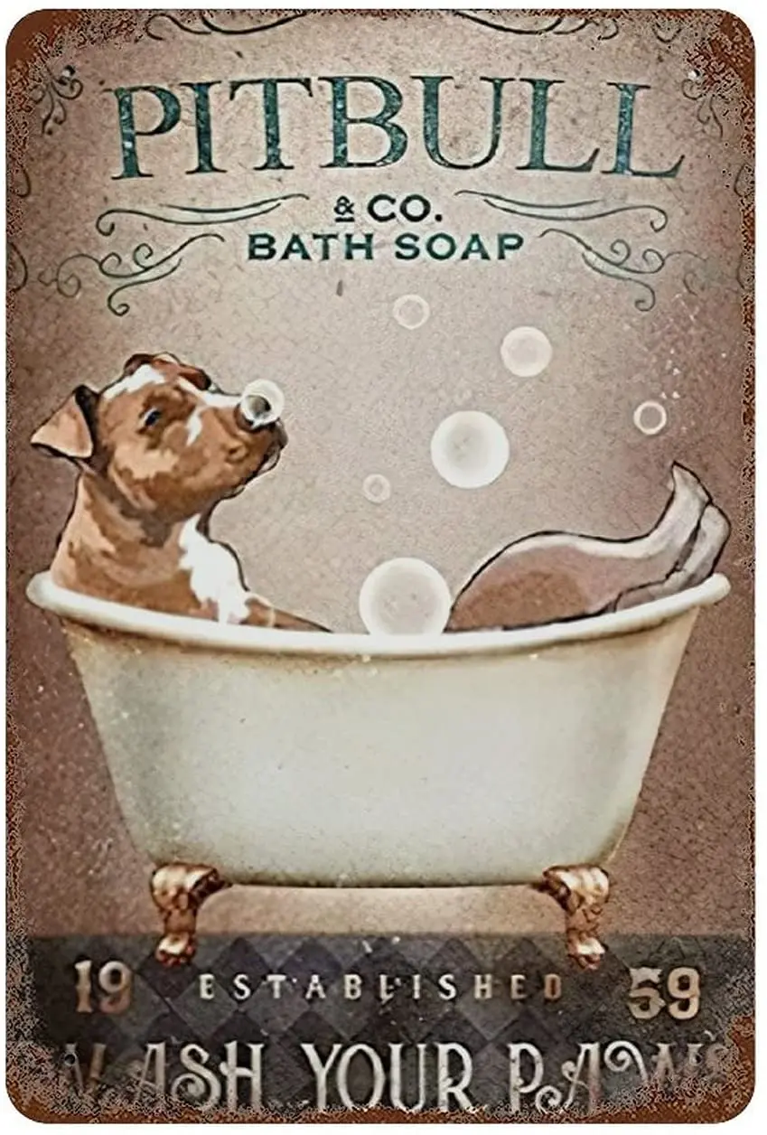 Pitbull Co. Bath Soap Funny Tin Sign Vintage Metal Sign For Home Bathroom Wall Decor Mural Bathroom Sign Farmhouse Home Decor
Pitbull Co. Bath Soap Funny Tin Sign Vintage Metal Sign For Home Bathroom Wall Decor Mural Bathroom Sign Farmhouse Home Decor