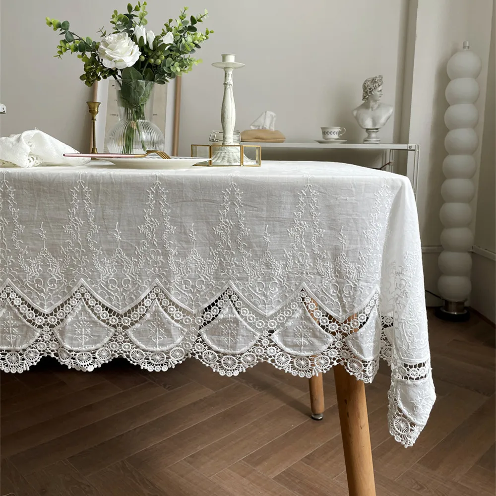 Luxurious Table Cover French Cotton White Embroidery Lace Flower Tablecloth for Home Wedding Party Decoration Table Cloth
Luxurious Table Cover French Cotton White Embroidery Lace Flower Tablecloth for Home Wedding Party Decoration Table Cloth