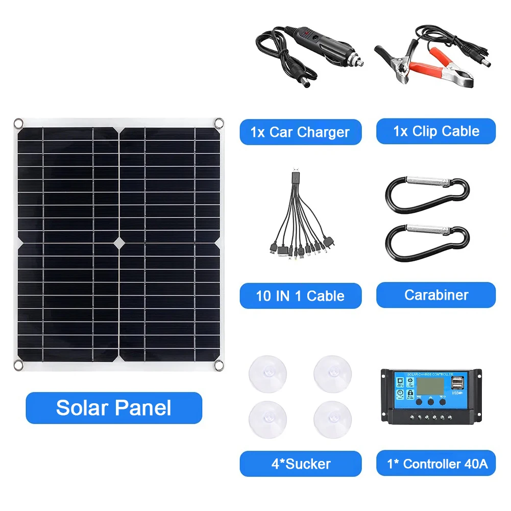 200W Solar Panel Kit 12V with 100A Solar Charge Controller Dual 5V USB Outputs Solar Panel Controller Combo for Car Caravan Boat
200W Solar Panel Kit 12V with 100A Solar Charge Controller Dual 5V USB Outputs Solar Panel Controller Combo for Car Caravan Boat