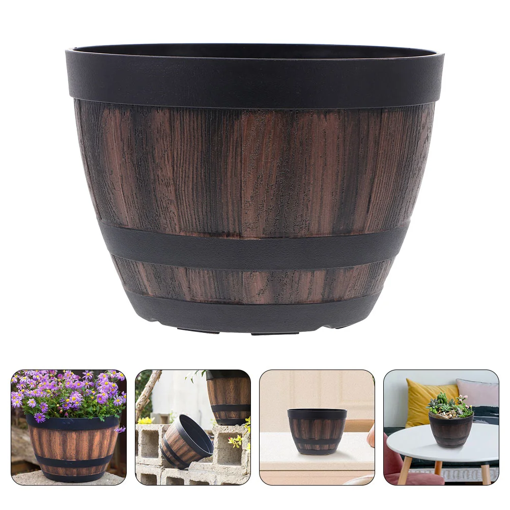 Table Top Decor Flowerpot Plastic Storage Bucket Succulent Plants Decorative Planter Imitation Wooden Barrel Garden PP Creative
Table Top Decor Flowerpot Plastic Storage Bucket Succulent Plants Decorative Planter Imitation Wooden Barrel Garden PP Creative
