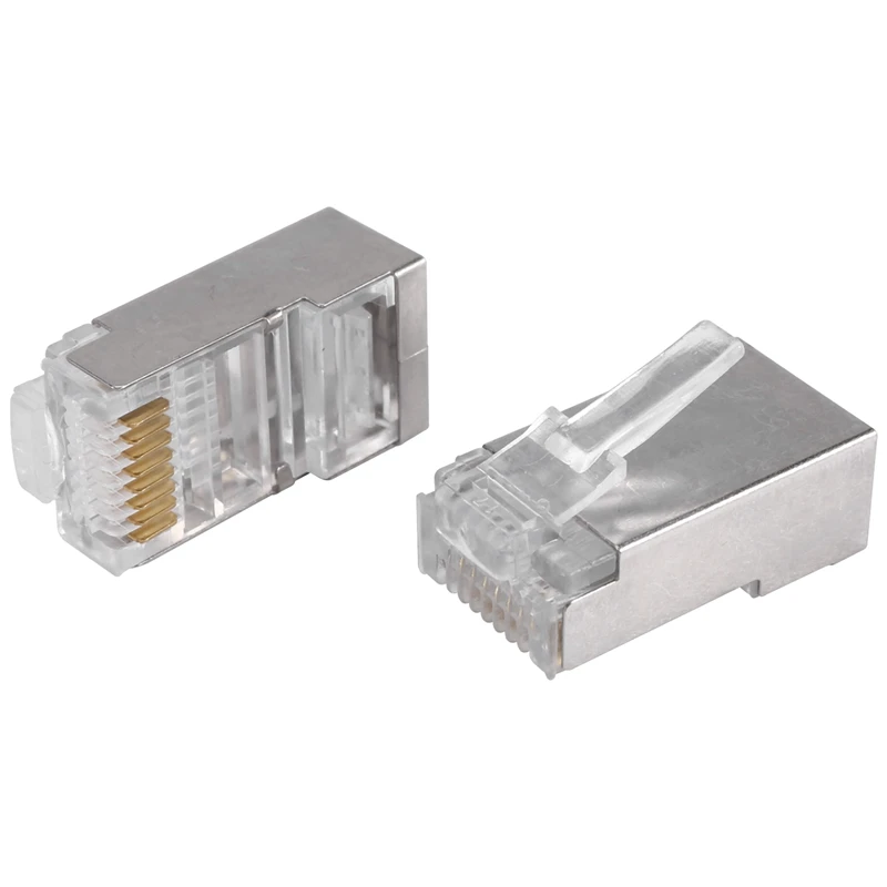 Shielded RJ45 Connector CAT5E CAT6 Crimp Ethernet Connector STP 8P8C Modular Crystal Head Plugs 
Shielded RJ45 Connector CAT5E CAT6 Crimp Ethernet Connector STP 8P8C Modular Crystal Head Plugs